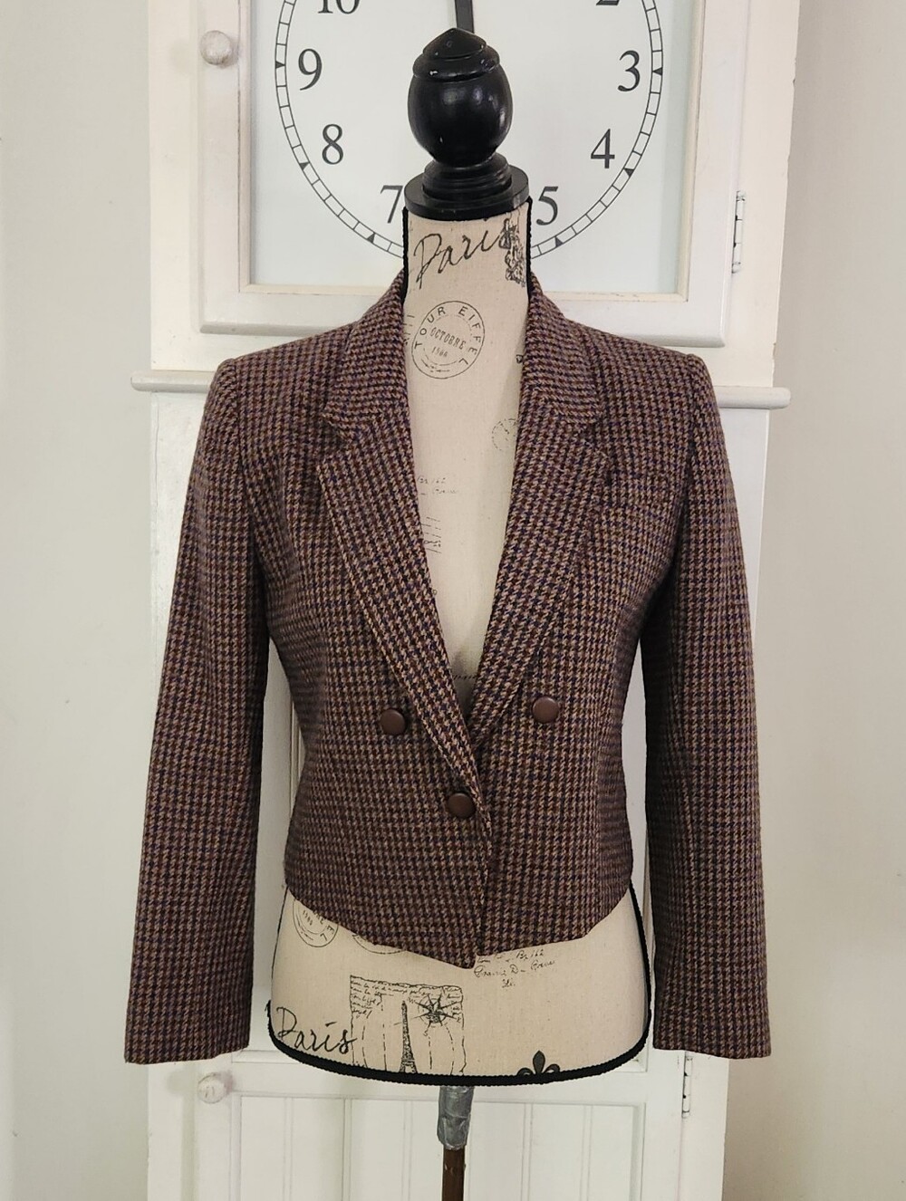 Vintage Wool Tweed Blazer - Cropped